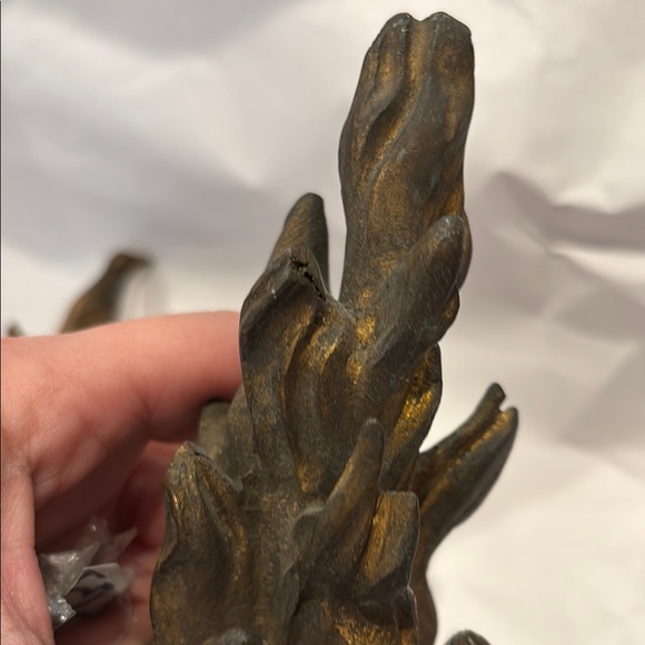 Antique Brass (?) Flame Finials - Picture 8 of 13